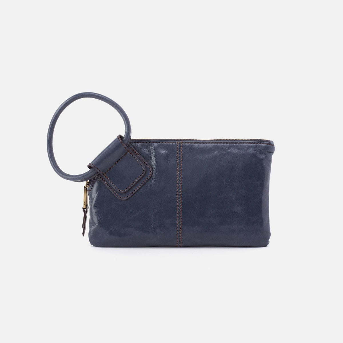 Sable Wristlet In Polished Leather - Blue Stone | HOBO