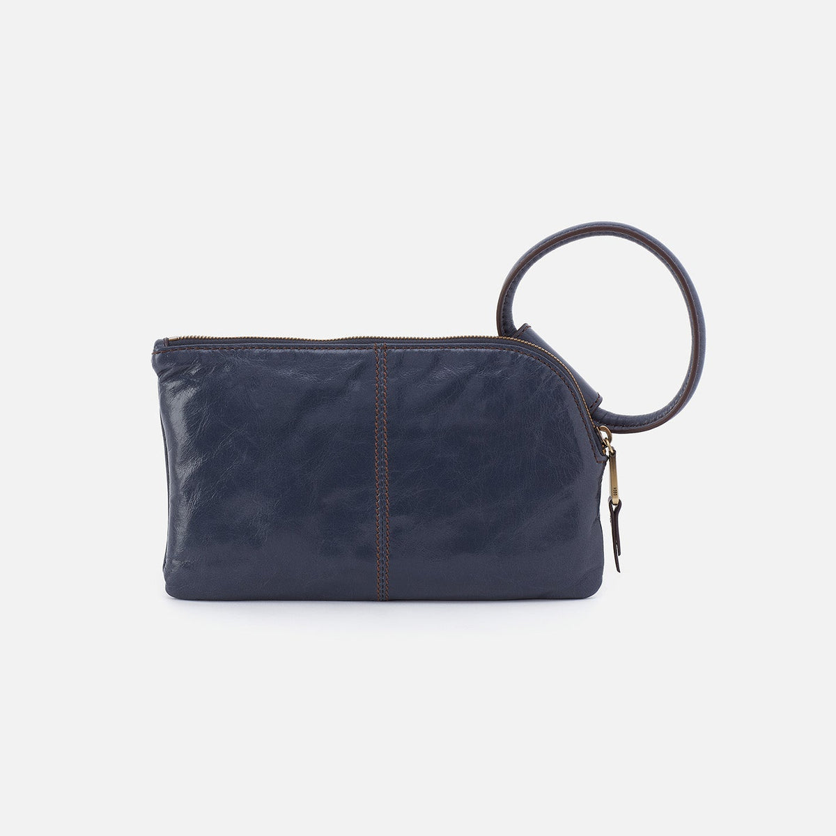 Sable Wristlet In Polished Leather - Blue Stone | HOBO