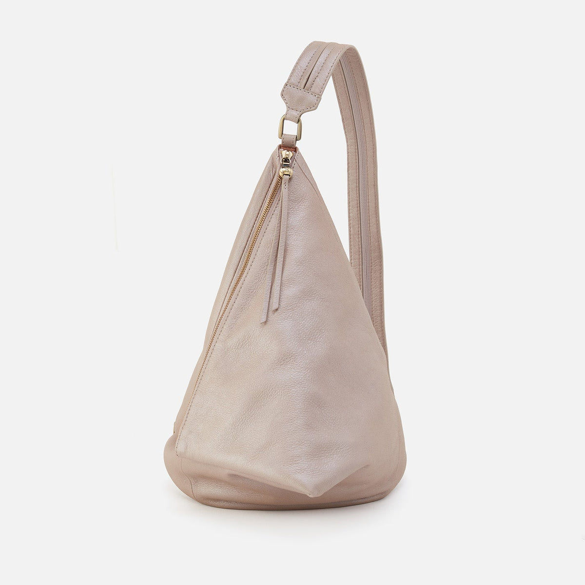 Sway Convertible Sling In Pebbled Metallic Leather - Grey Mist | HOBO