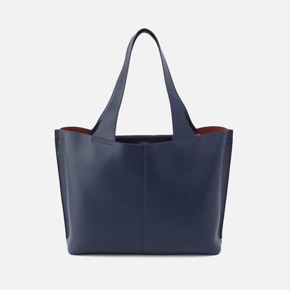 Vida Large Tote In Micro Pebbled Leather - Mood Indigo | HOBO