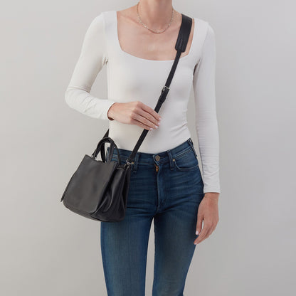 Essential Satchel in Soft Saffiano Leather - Lion | HOBO