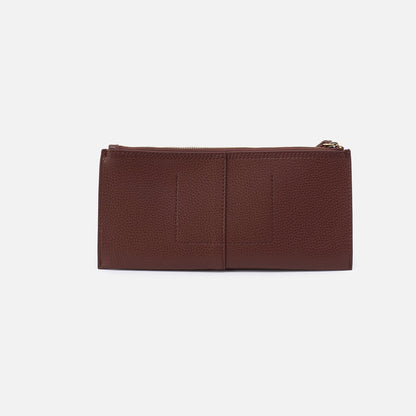 Vida Large Pouch in Micro Pebbled Leather - Chocolate | HOBO