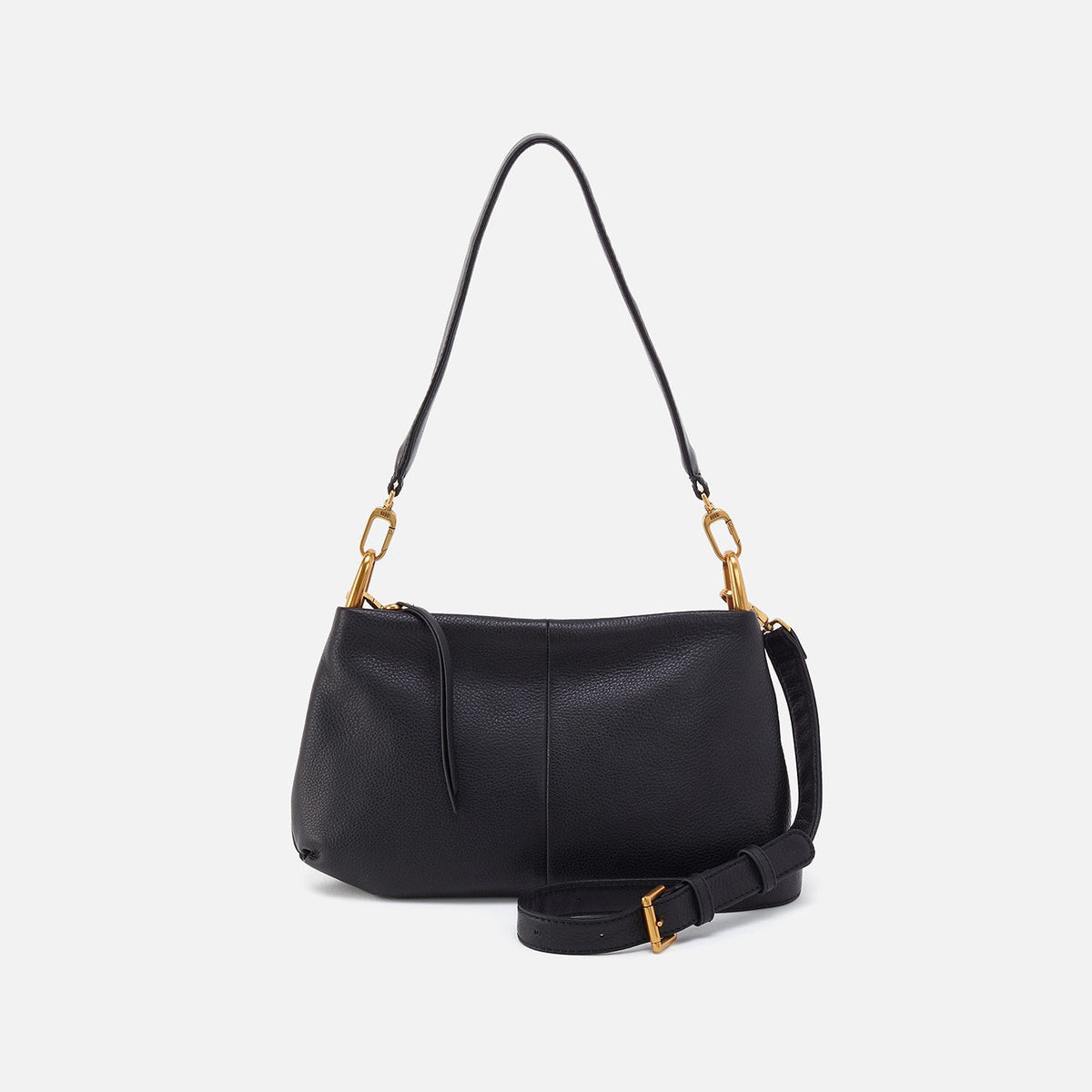 Advance Shoulder Bag In Pebbled Leather - Black | HOBO
