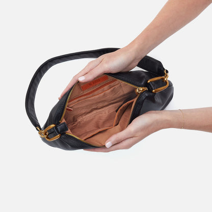 Advance Shoulder Bag In Pebbled Leather - Black | HOBO