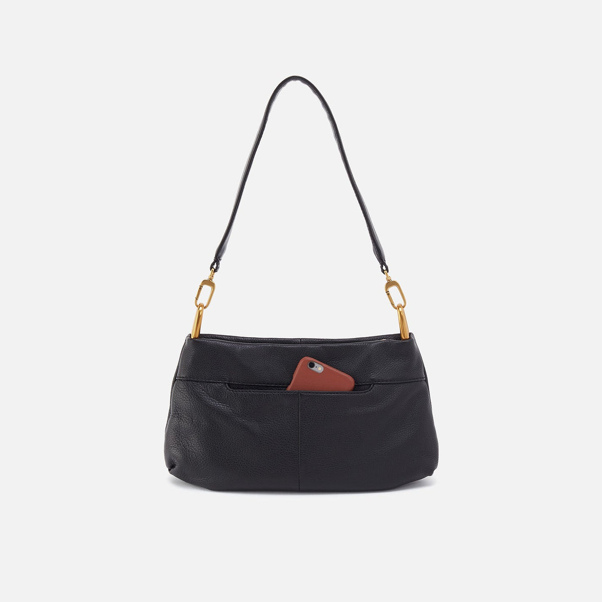 Advance Shoulder Bag In Pebbled Leather - Black | HOBO