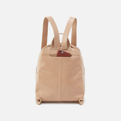 Billie Backpack In Polished Leather - Sand | HOBO