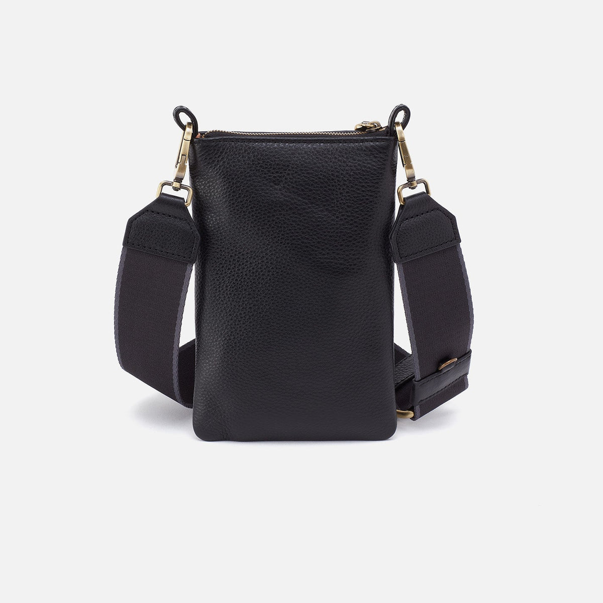 Cass Phone Crossbody In Pebbled Leather - Black | HOBO
