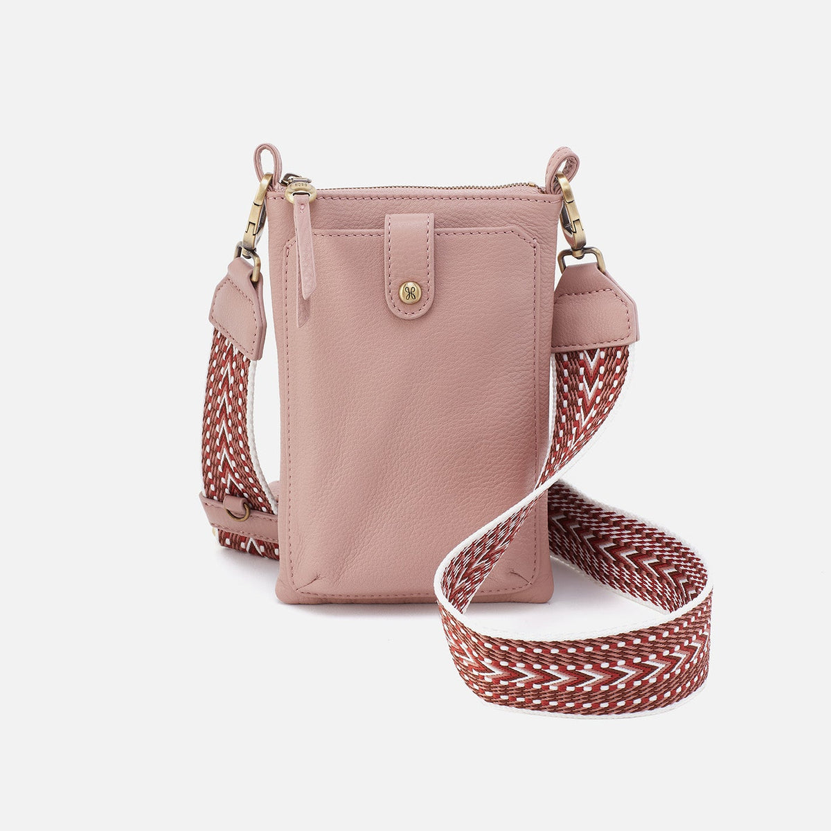 Cass Phone Crossbody In Pebbled Leather - Blush | HOBO