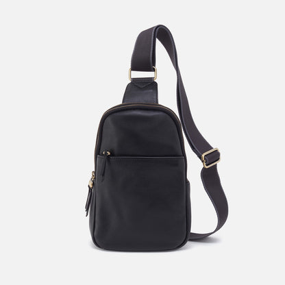 Cass Sling In Pebbled Leather - Black | HOBO
