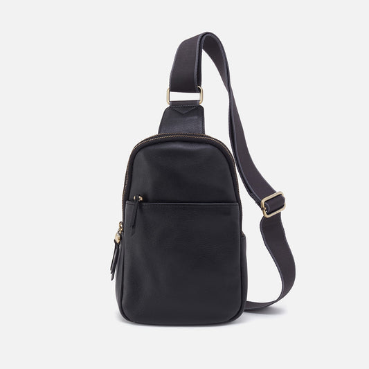 Cass Sling In Pebbled Leather - Black | HOBO