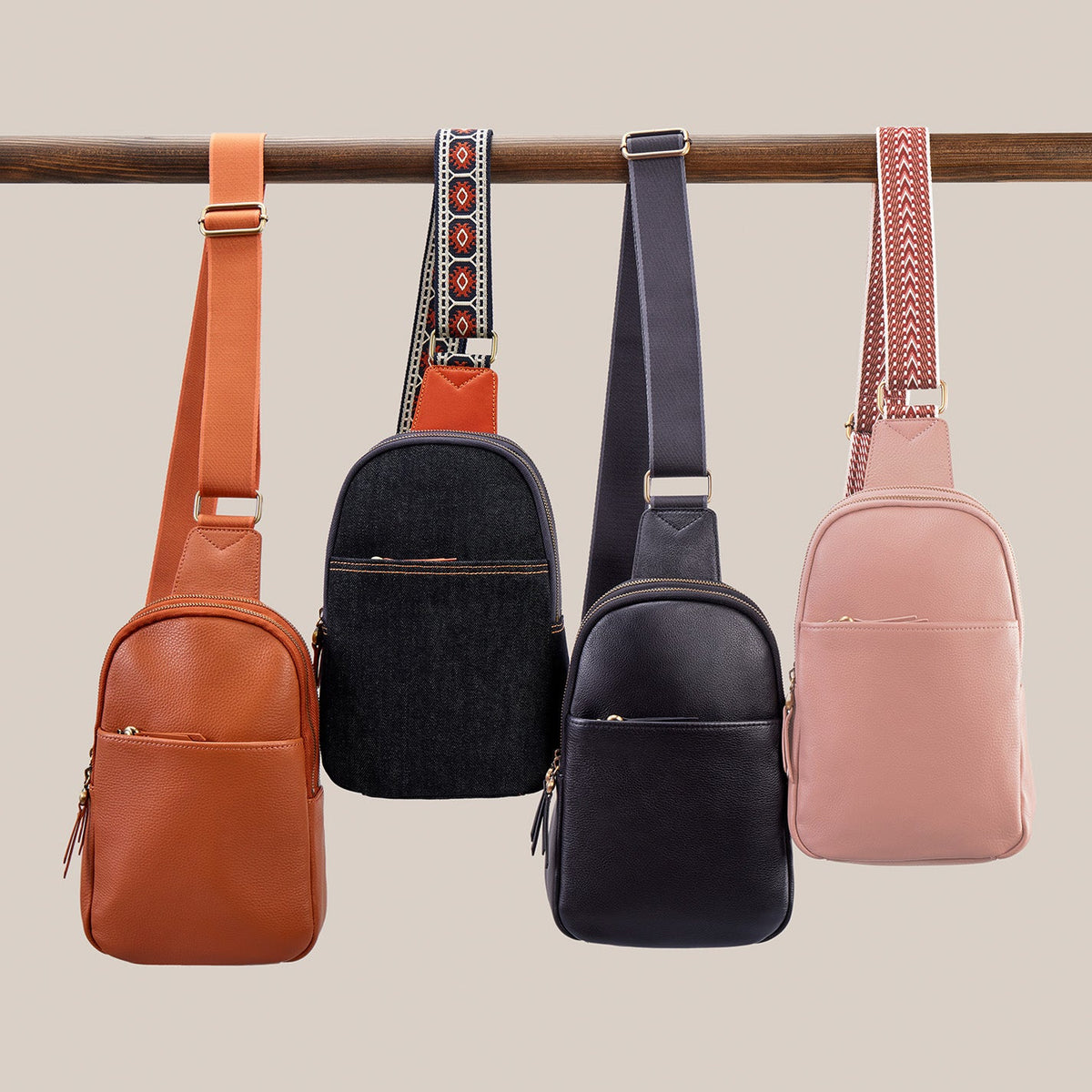 Cass Sling In Pebbled Leather - Blush | HOBO