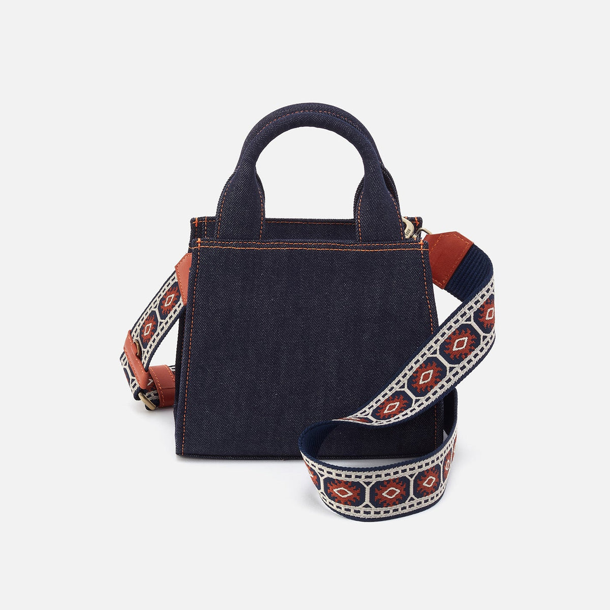 Cass Small Tote In Denim Fabric - Dark Denim | HOBO