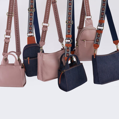 Cass Small Tote In Denim Fabric - Dark Denim | HOBO
