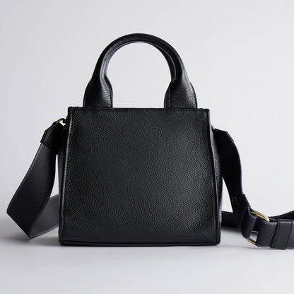 Cass Small Tote In Pebbled Leather - Black | HOBO