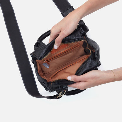 Cass Small Tote In Pebbled Leather - Black | HOBO