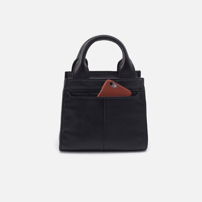 Cass Small Tote In Pebbled Leather - Black | HOBO