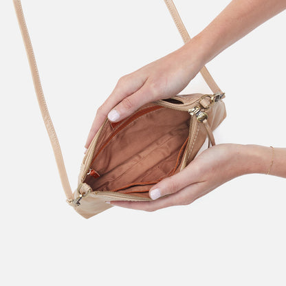 Darcy Crossbody In Polished Leather - Sand | HOBO