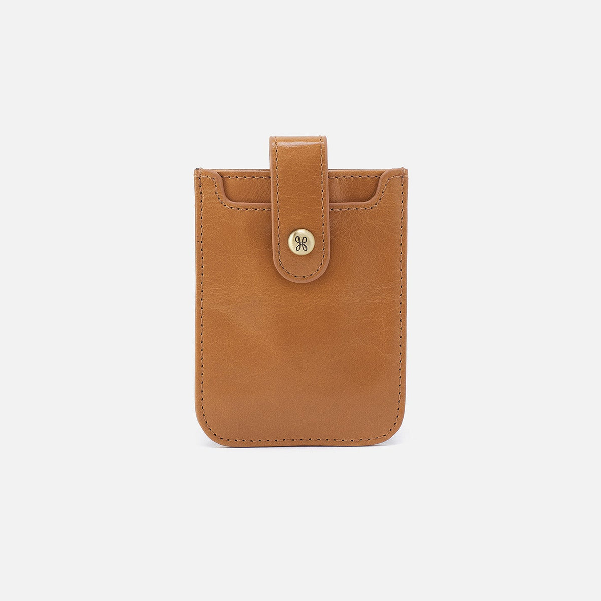 Dunn Card Case In Polished Leather - Natural | HOBO