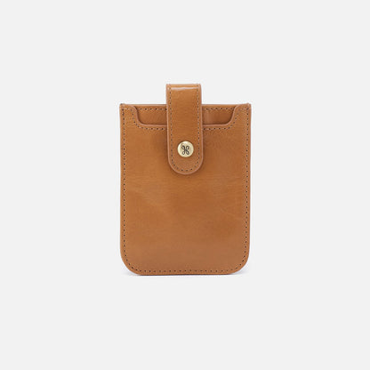Dunn Card Case In Polished Leather - Natural | HOBO