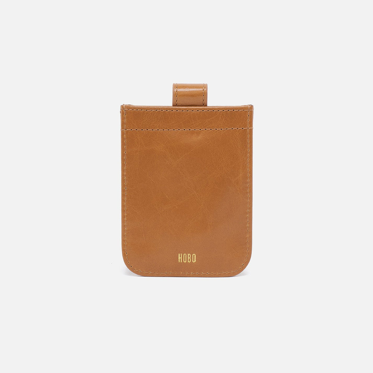 Dunn Card Case In Polished Leather - Natural | HOBO