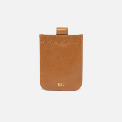 Dunn Card Case In Polished Leather - Natural | HOBO