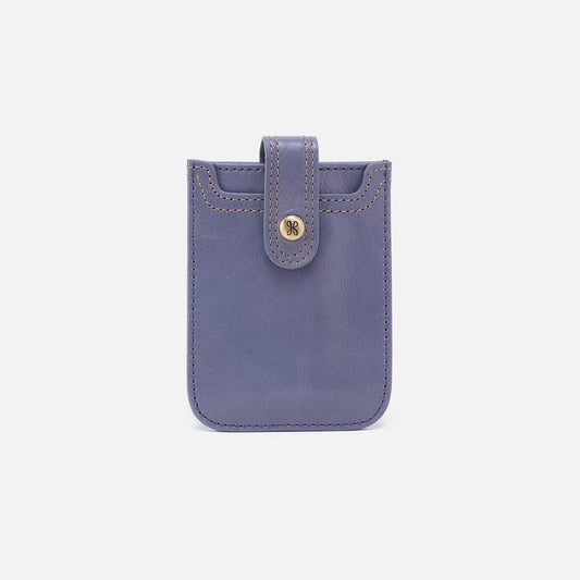 Dunn Card Case In Polished Leather - Sky Blue | HOBO