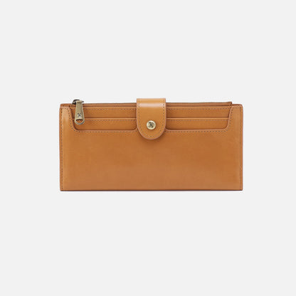 Dunn Continental Wallet In Polished Leather - Natural | HOBO