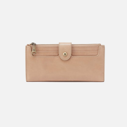 Dunn Continental Wallet In Polished Leather - Sand | HOBO