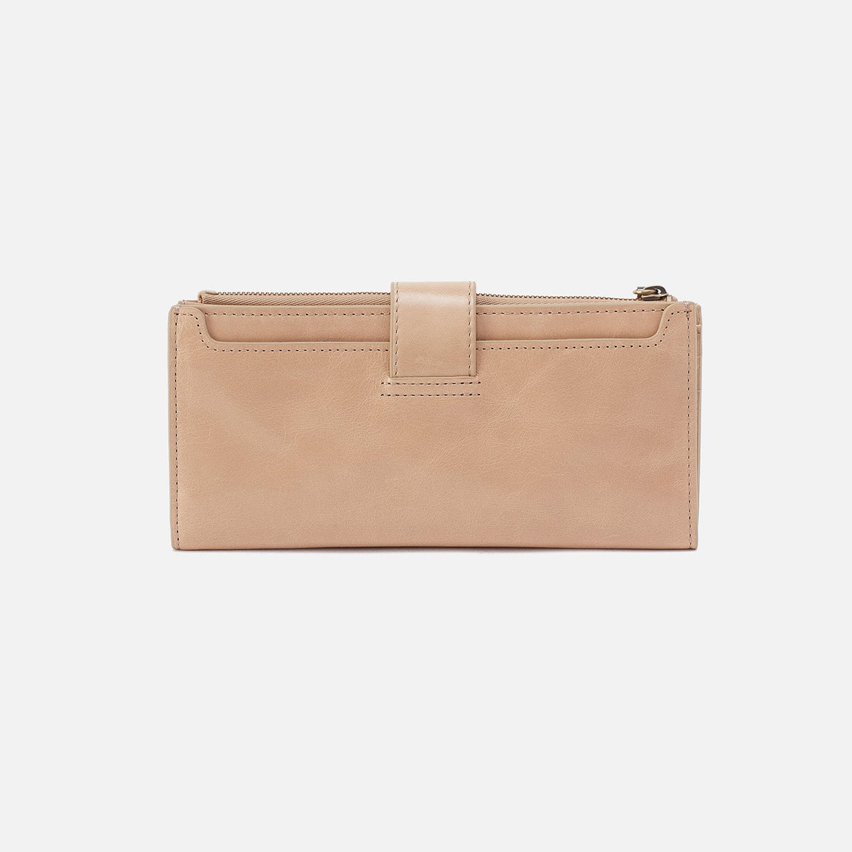 Dunn Continental Wallet In Polished Leather - Sand | HOBO