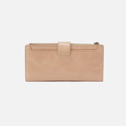 Dunn Continental Wallet In Polished Leather - Sand | HOBO