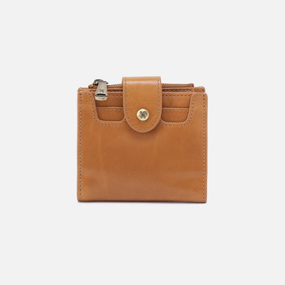 Dunn Mini Wallet In Polished Leather - Natural | HOBO