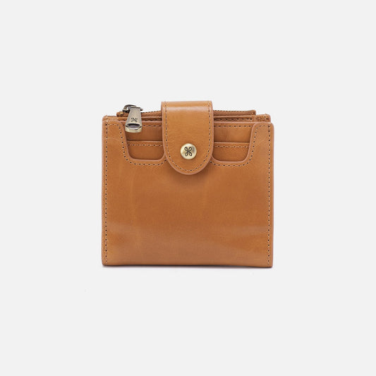 Dunn Mini Wallet In Polished Leather - Natural | HOBO