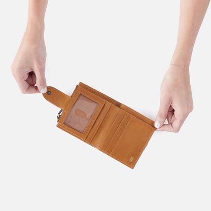Dunn Mini Wallet In Polished Leather - Natural | HOBO