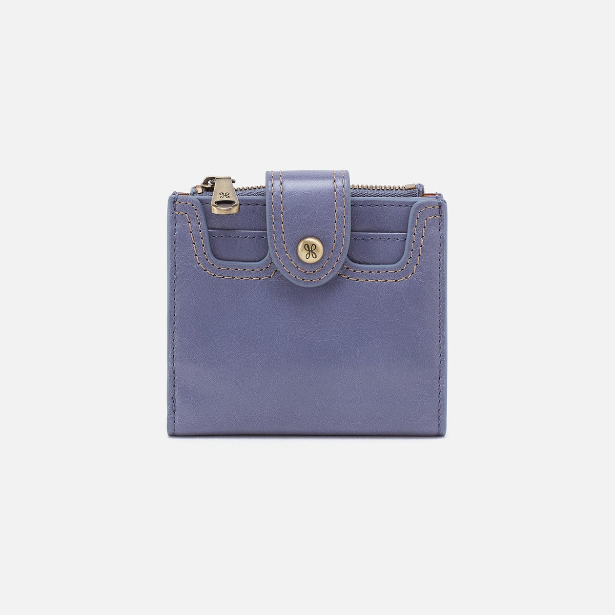 Dunn Mini Wallet In Polished Leather - Sky Blue | HOBO