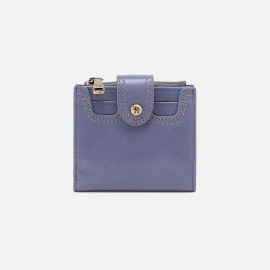 Dunn Mini Wallet In Polished Leather - Sky Blue | HOBO