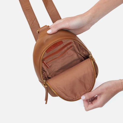 Fern Sling In Pebbled Leather - Warm Honey Pixel Studded | HOBO