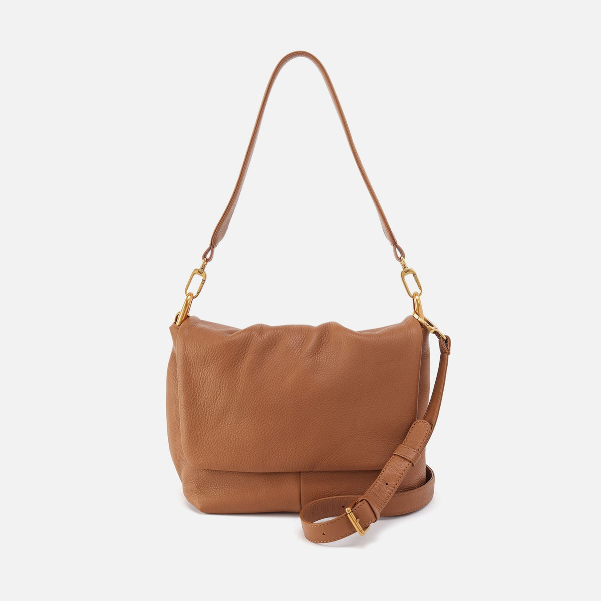 Harley Convertible Shoulder Bag in Pebbled Leather - Warm Honey | HOBO