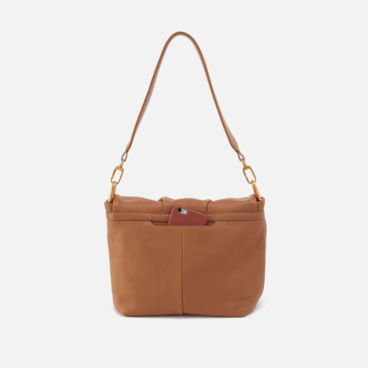 Harley Convertible Shoulder Bag in Pebbled Leather - Warm Honey | HOBO