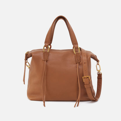Harley Satchel In Pebbled Leather - Warm Honey | HOBO
