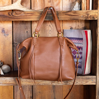 Harley Satchel In Pebbled Leather - Warm Honey | HOBO