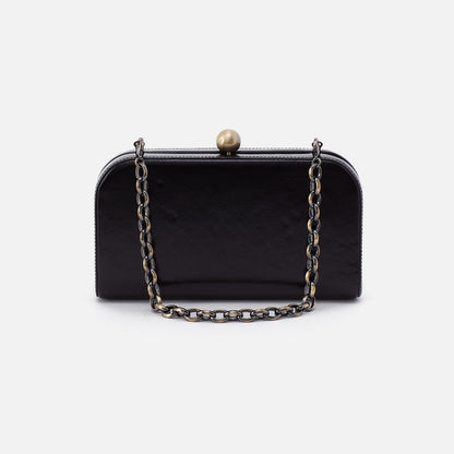 Lauren Minaudiere In Polished Leather - Black | HOBO