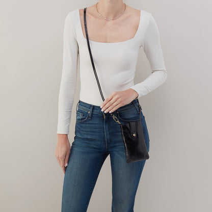Marlo Carryall Crossbody In Polished Leather - Black | HOBO