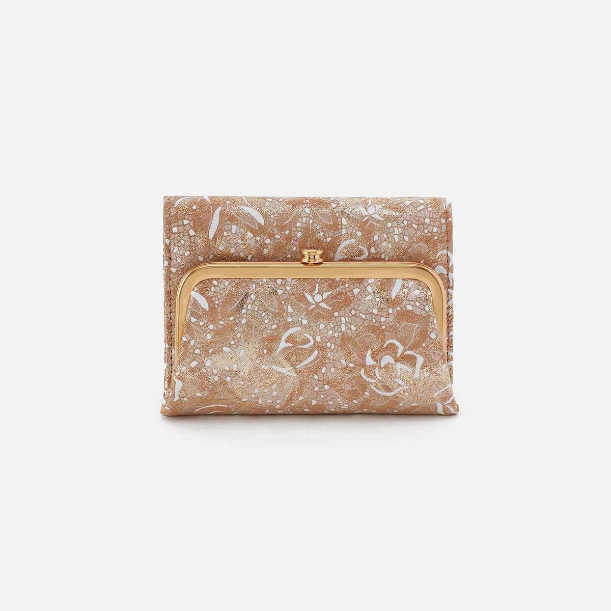 Robin Compact Wallet In Printed Leather - Gilded Petals | HOBO