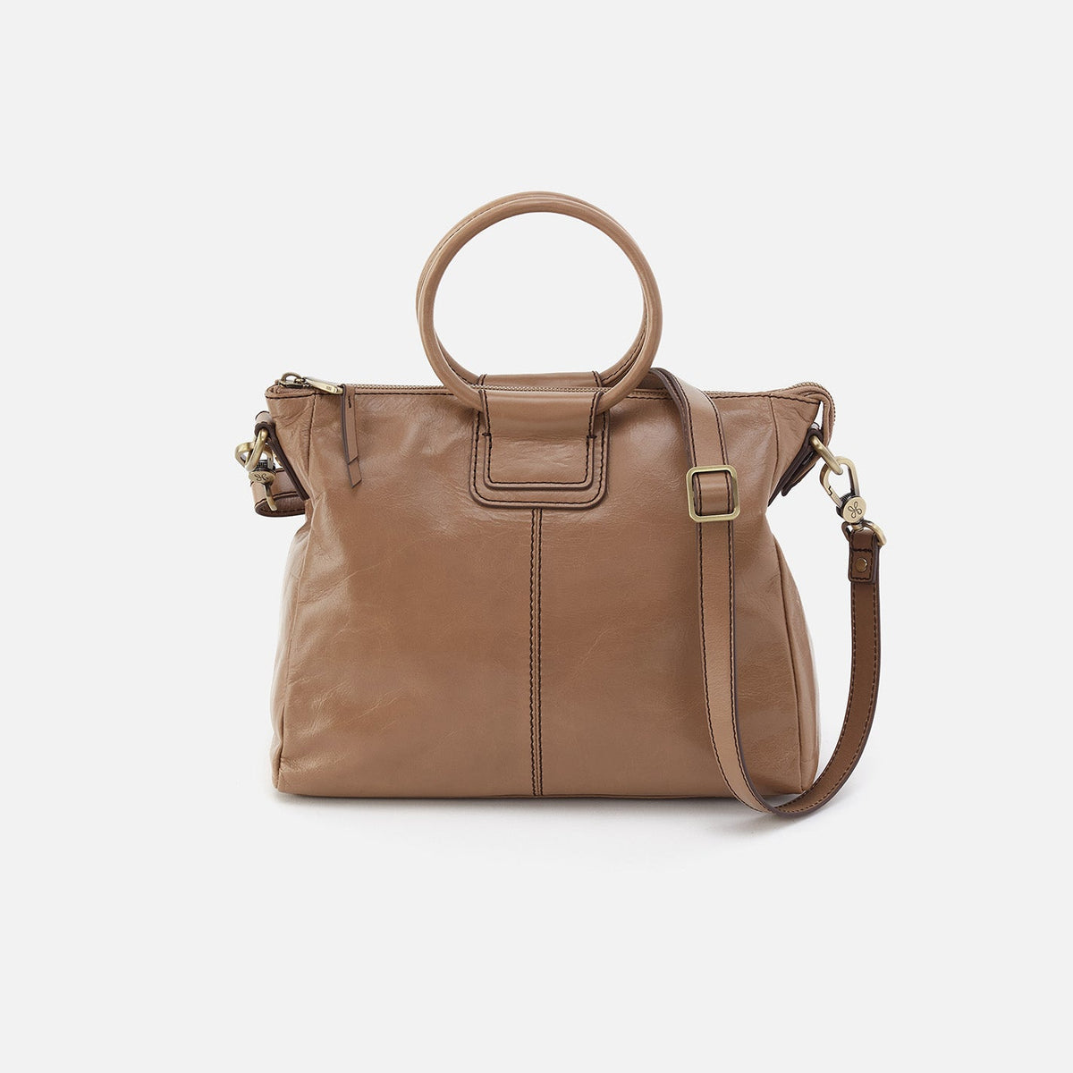Sheila Medium Satchel In Polished Leather - Cashmere | HOBO