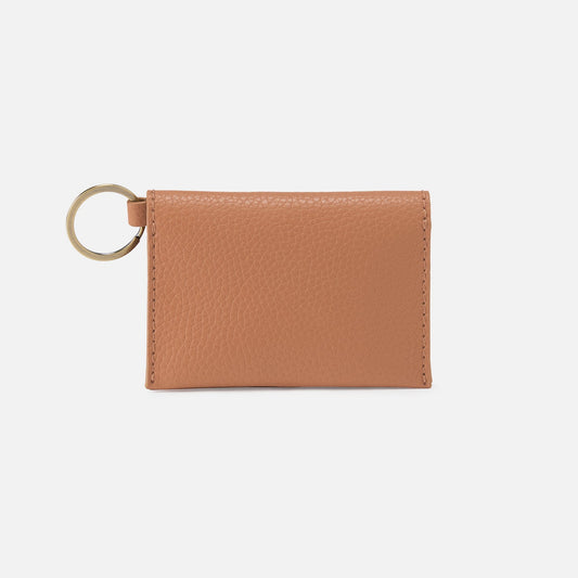 Vida Card Case in Micro Pebbled Leather - Biscuit | HOBO