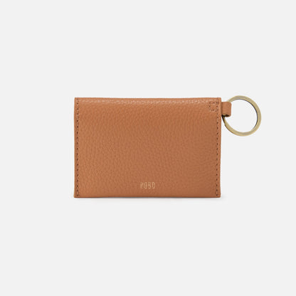 Vida Card Case in Micro Pebbled Leather - Biscuit | HOBO