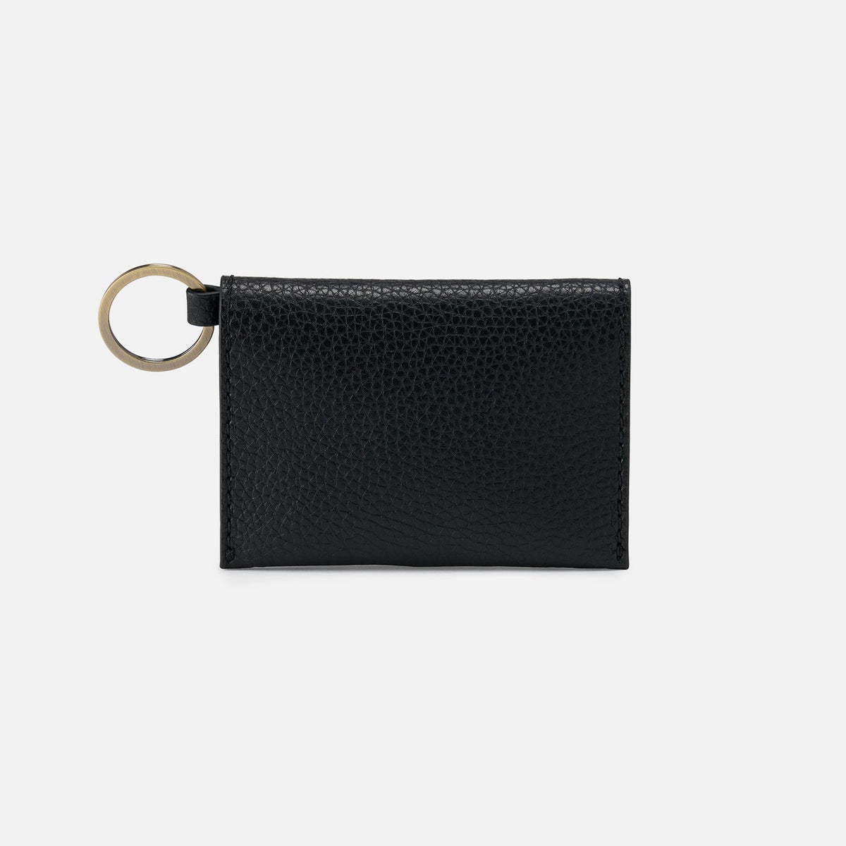Vida Card Case in Micro Pebbled Leather - Black | HOBO