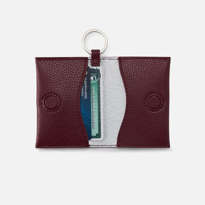 Vida Card Case In Micro Pebbled Leather - Port | HOBO
