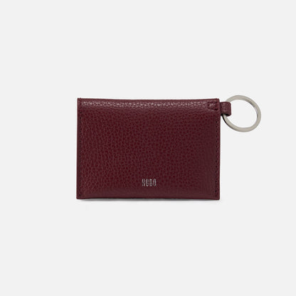 Vida Card Case In Micro Pebbled Leather - Port | HOBO