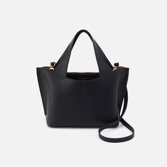 Vida Small Tote in Micro Pebbled Leather - Black | HOBO